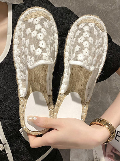 Lace Flat Non Slip Comfy Slippers