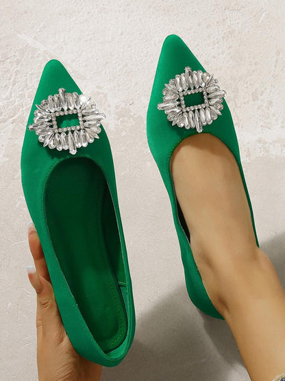 Rhinestone Decor Pointed Toe Sandals