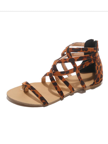 Solid Lace-up Front Sandals