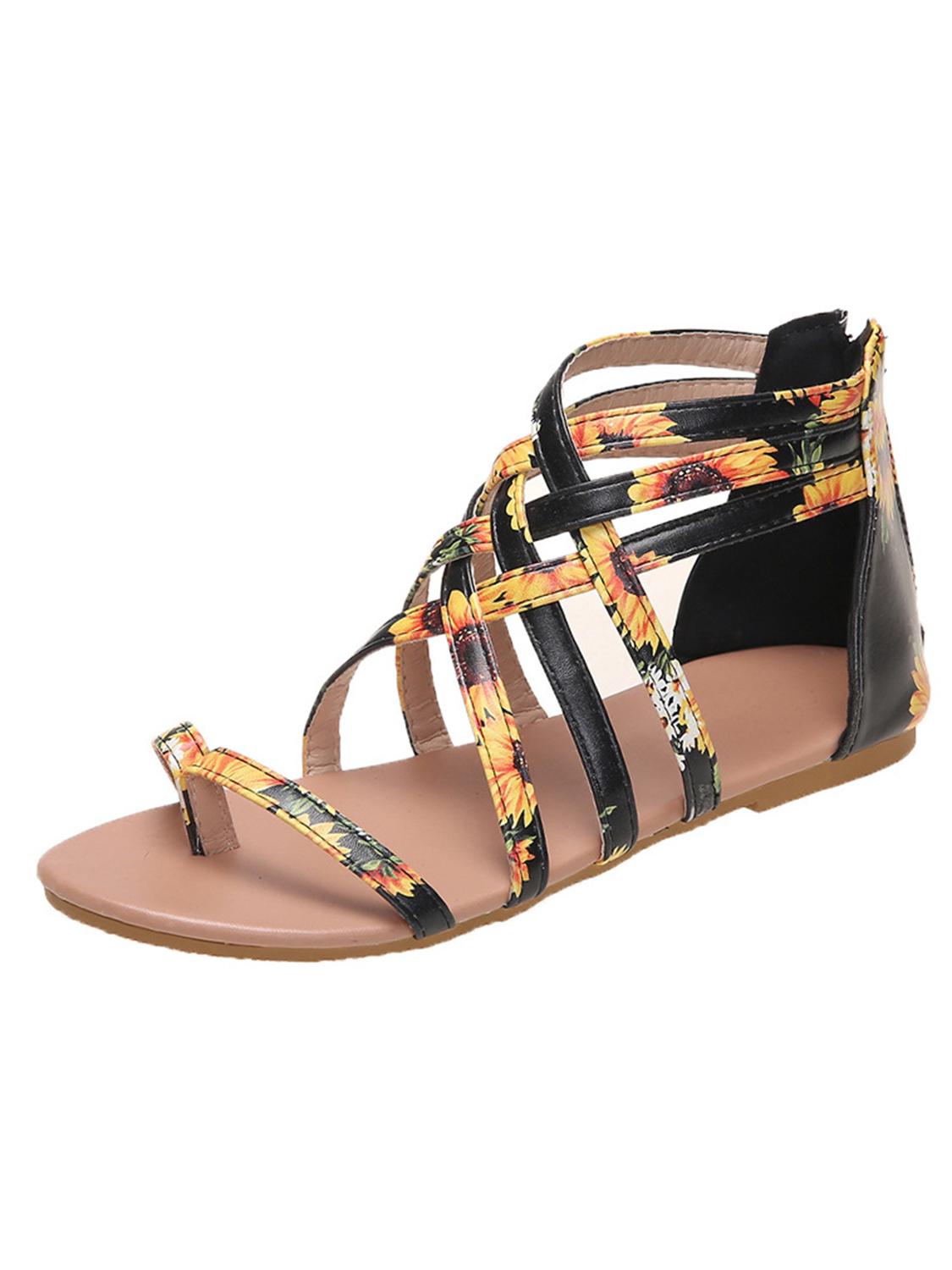 Solid Lace-up Front Sandals