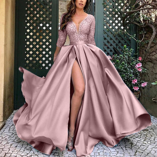 FLOWERSVERSE 20252025  2025 trade new women's clothing independent station bronzing pendulum sexy long dress trailing banquet evening dress jumpsuit