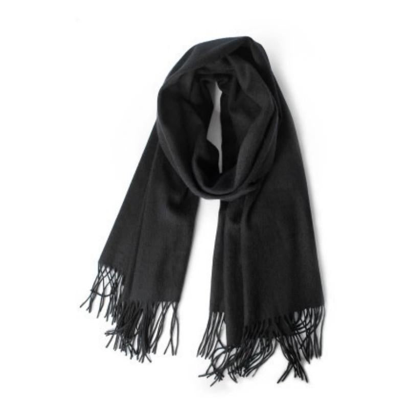 Unisex Basic Solid Color Scarf Stylish Soft Warm Tassel Shawl Autumn Winter Coldproof Versatile Inelastic Scarf