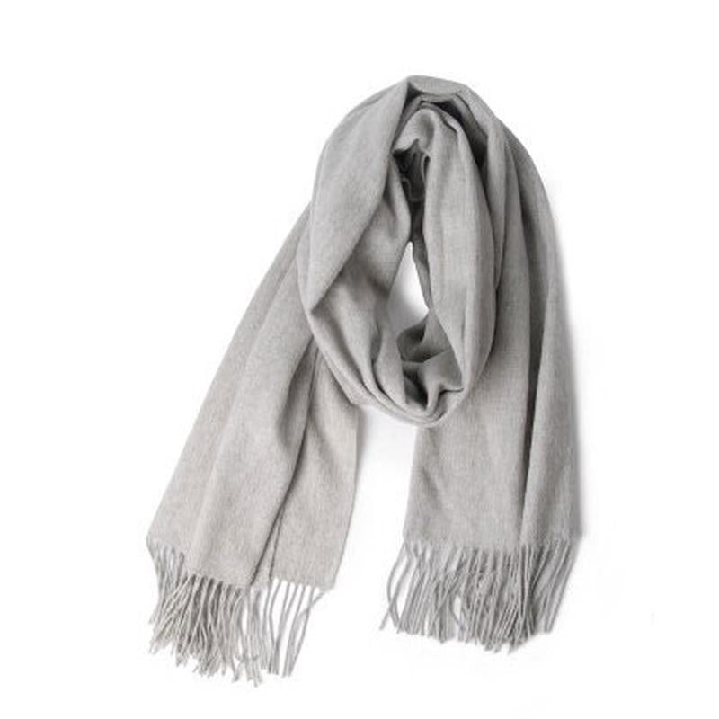 Unisex Basic Solid Color Scarf Stylish Soft Warm Tassel Shawl Autumn Winter Coldproof Versatile Inelastic Scarf