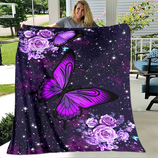 All-Season Chic Knit Butterfly Blanket – Tear-Resistant, Cozy Gift for Women and Girls