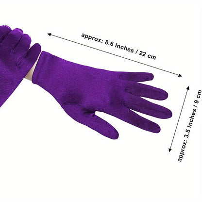 Solid Color Velvet Warm Gloves Stylish Simple Stretchy Etiquette Gloves Autumn Winter Coldproof Driving Gloves