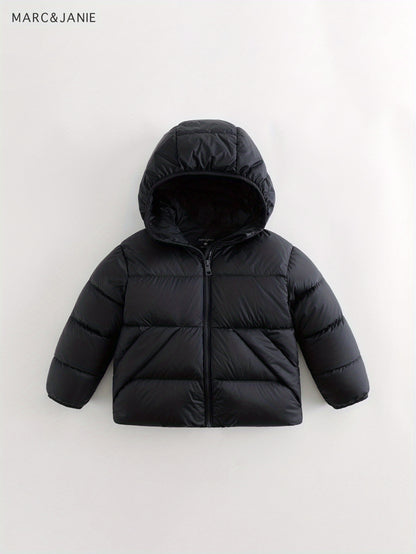 MARC&JANIE Kid's Outdoor Down Jacket, Light-weight Warm Zip Up Jacket, Boy's Clothes For Winter Outdoor, As Gift