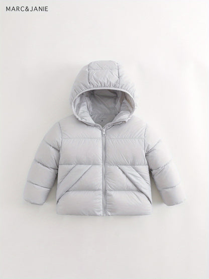 MARC&JANIE Kid's Outdoor Down Jacket, Light-weight Warm Zip Up Jacket, Boy's Clothes For Winter Outdoor, As Gift