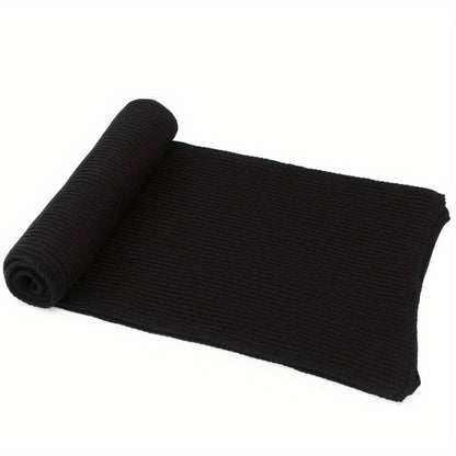 1pc Men's Winter Solid Color Scarf, Warm Men's Anti-Cold Anti-Freeze Knitted Neck Scarf