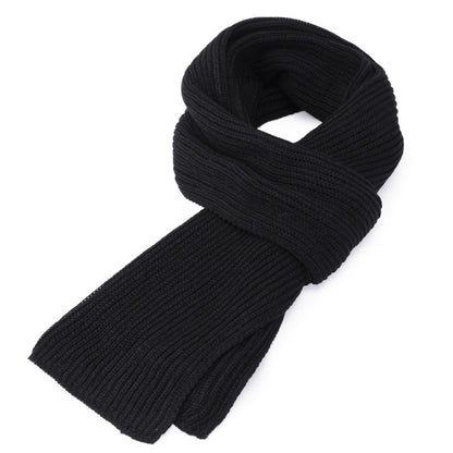 1pc Men's Winter Solid Color Scarf, Warm Men's Anti-Cold Anti-Freeze Knitted Neck Scarf
