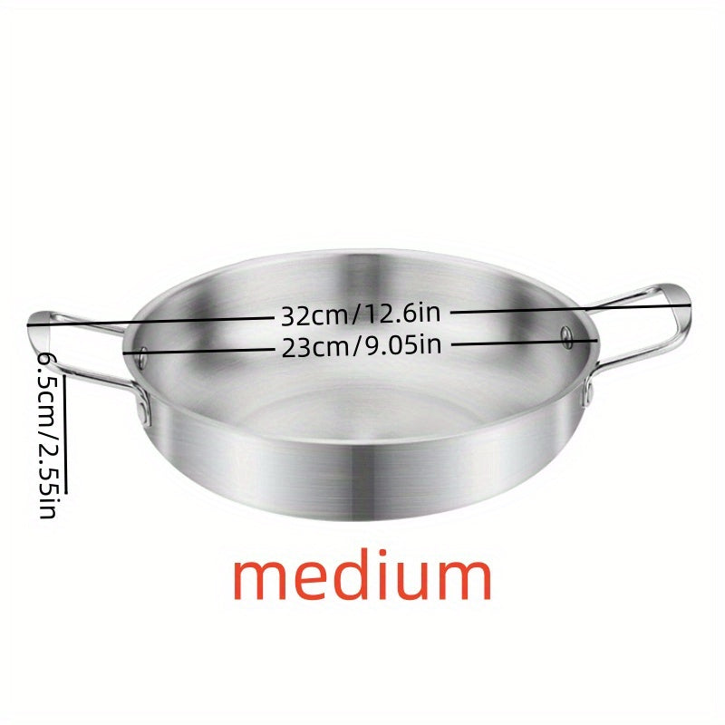 1pc, Golden Pot, Korean Ramen Pot, Stainless Steel Soup Pan, Golden Ramen Bowl, Seafood Pan, Household Electromagnetic Stove Instant Noodles Hot Pot Bowl, Kitchen Supplies, Cookware