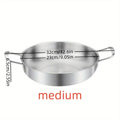 1pc, Golden Pot, Korean Ramen Pot, Stainless Steel Soup Pan, Golden Ramen Bowl, Seafood Pan, Household Electromagnetic Stove Instant Noodles Hot Pot Bowl, Kitchen Supplies, Cookware
