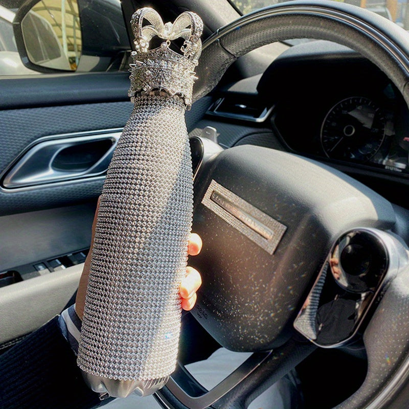 1pc, Luxurious Sparkling Studded Insulated Water Bottle - 500ml Stainless Steel Vacuum Flask with Crown Lid for Hot and Cold Beverages, Travel Thermal Cup, Summer Winter Drinkware, Perfect Gift for Friends and Family, Durable, Leak-Proof, Easy to Clean, a