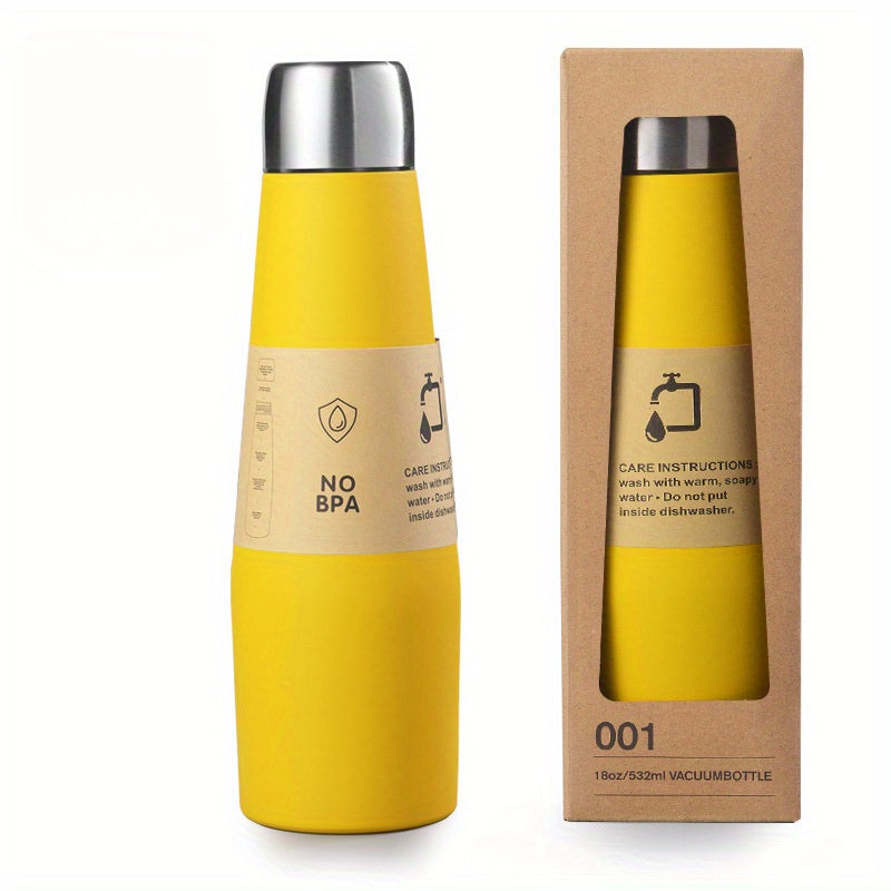 Stylish Stainless Steel Insulated Water Bottle - Large Capacity, Vacuum-Sealed for Hot & Cold Drinks, Portable Sports Cup, PVC-Free, Hand Wash Recommended