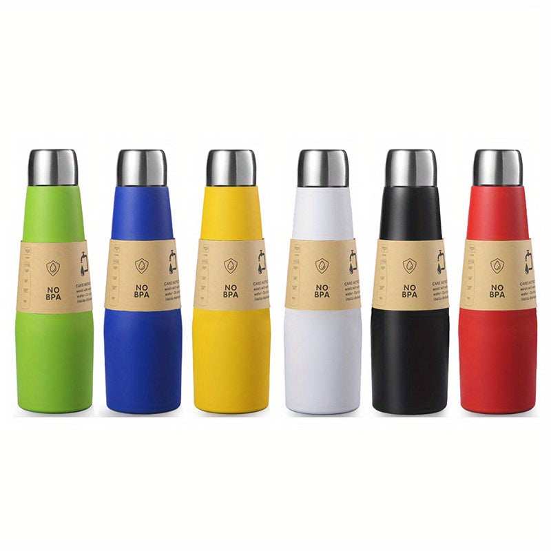 Stylish Stainless Steel Insulated Water Bottle - Large Capacity, Vacuum-Sealed for Hot & Cold Drinks, Portable Sports Cup, PVC-Free, Hand Wash Recommended