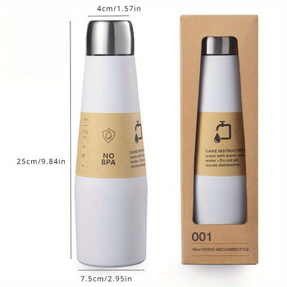 Stylish Stainless Steel Insulated Water Bottle - Large Capacity, Vacuum-Sealed for Hot & Cold Drinks, Portable Sports Cup, PVC-Free, Hand Wash Recommended