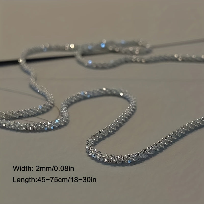 1pc Dazzling Sky Star Chain Necklace - Minimalist Boho Style, Alloy Material, No Mosaic, No Plating, Adjustable 18-30 Inches Length for Men and Women