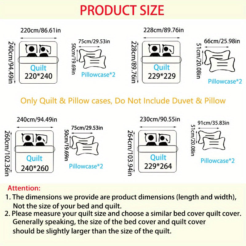 3-Piece Bedspread Set - Soft, Lightweight, and Vibrant Blue Leaf Plant Flower Print - Perfect for Home and Bedroom Decoration, All-Season Comfort