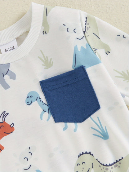 Adorable Little Boys' Fall Layette Set - Long Sleeve Sweatshirt with Elastic Waist Sweatpants, Soft and Cozy Outfit for Autumn Season