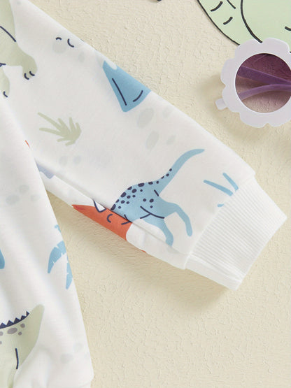 Adorable Little Boys' Fall Layette Set - Long Sleeve Sweatshirt with Elastic Waist Sweatpants, Soft and Cozy Outfit for Autumn Season