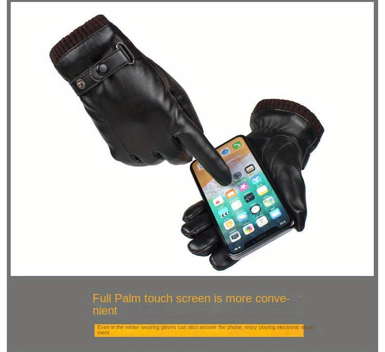 CarrKen Women's Winter Cycling Gloves - Thickened Plus Velvet Warmth, Waterproof Windproof Touch Screen Faux Leather, Elastic Fit for Casual Outdoor Use