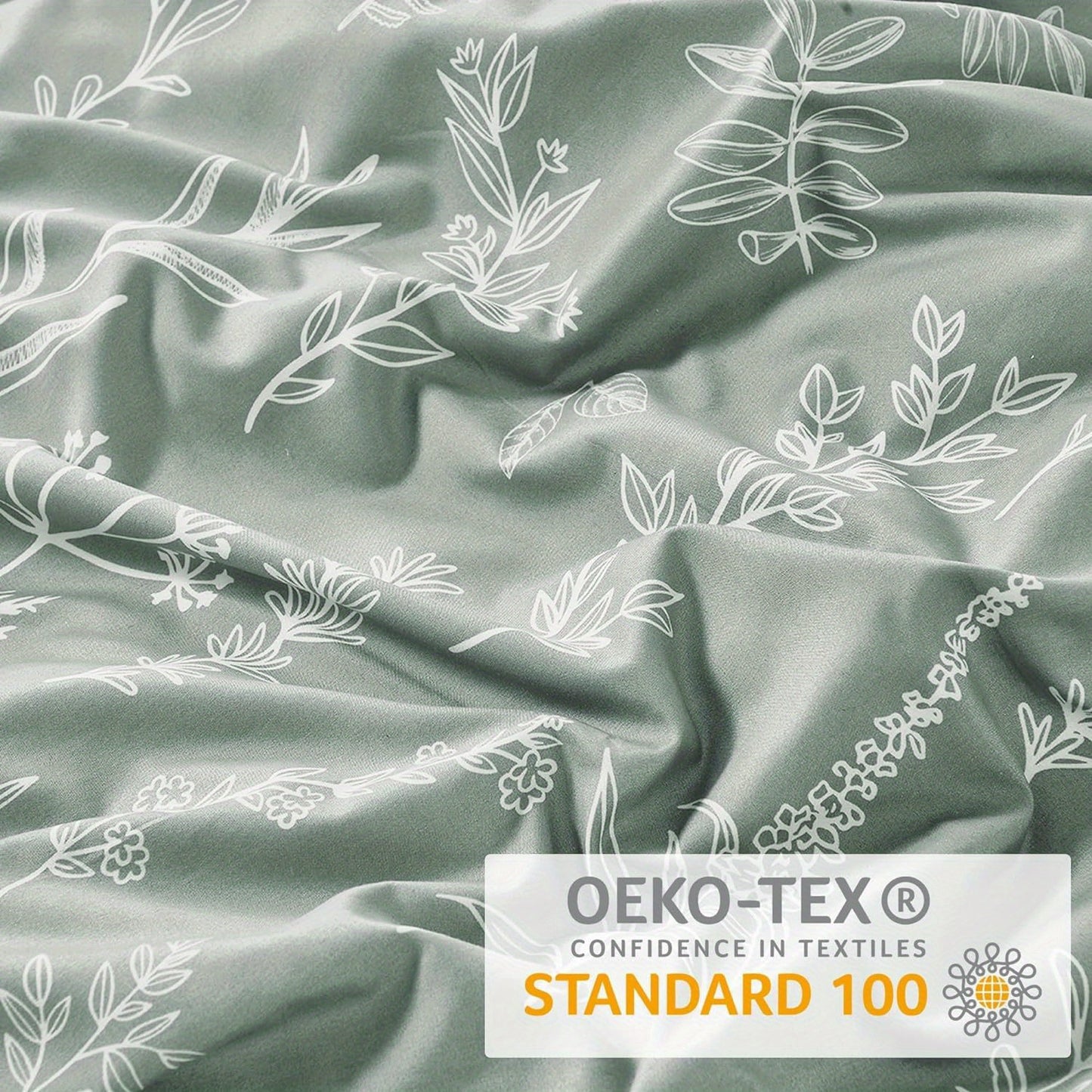 Duvet Cover Set, Reversible Floral Duvet Cover Set with Zipper Closure, Botanical Patterns Soft Microfiber Bedding Set with 4 Ties, 21 Colors, All Size