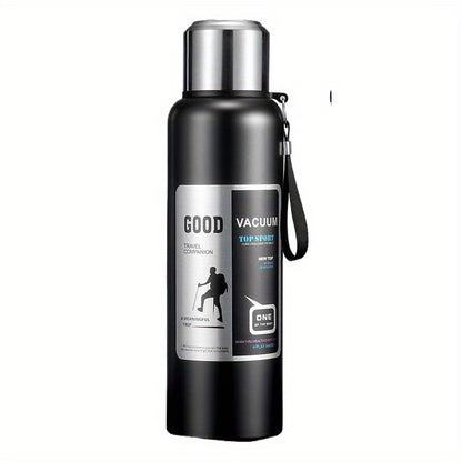 Stainless Steel Insulated Water Bottle with Tea Infuser - Large Capacity, Leak-Proof, Ideal for Outdoor Sports & Travel, Hand Wash Only