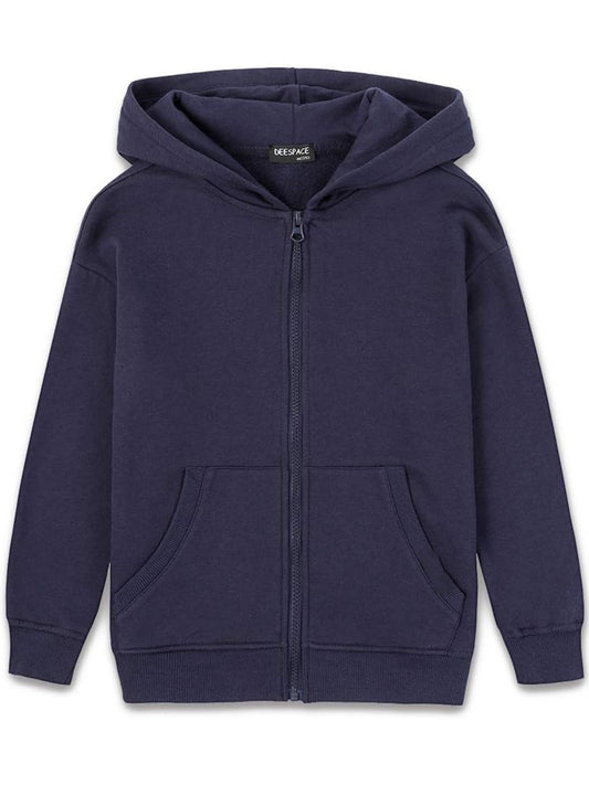 Kids Soft Brushed Fleece Hooded Sweatshirt with Full Zip and Kangaroo Pocket Hoodie for Boys and Girls