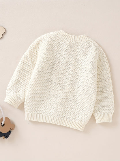 Cozy Knit Cardigan Sweater - Soft Solid Color, Single Breasted, Long Sleeve, Winter Warmth, Toddler Friendly, Unisex Design for Boys and Girls, Perfect for Casual Daily Wear or Special Occasions