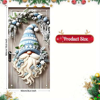 Modern Polyester Christmas Door Hanging - 1pc Festive Gnome Patterned Porch Decor, New Year's Day Tassel Garland, No Electricity or Battery Needed, Ideal for Home and Party Decoration, Holiday Gift