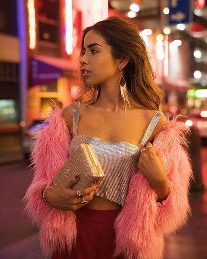 Popular, 2025 2020ins Popular trade New nightclub sexy wild rhinestone sequined suspender small vest top fz1363