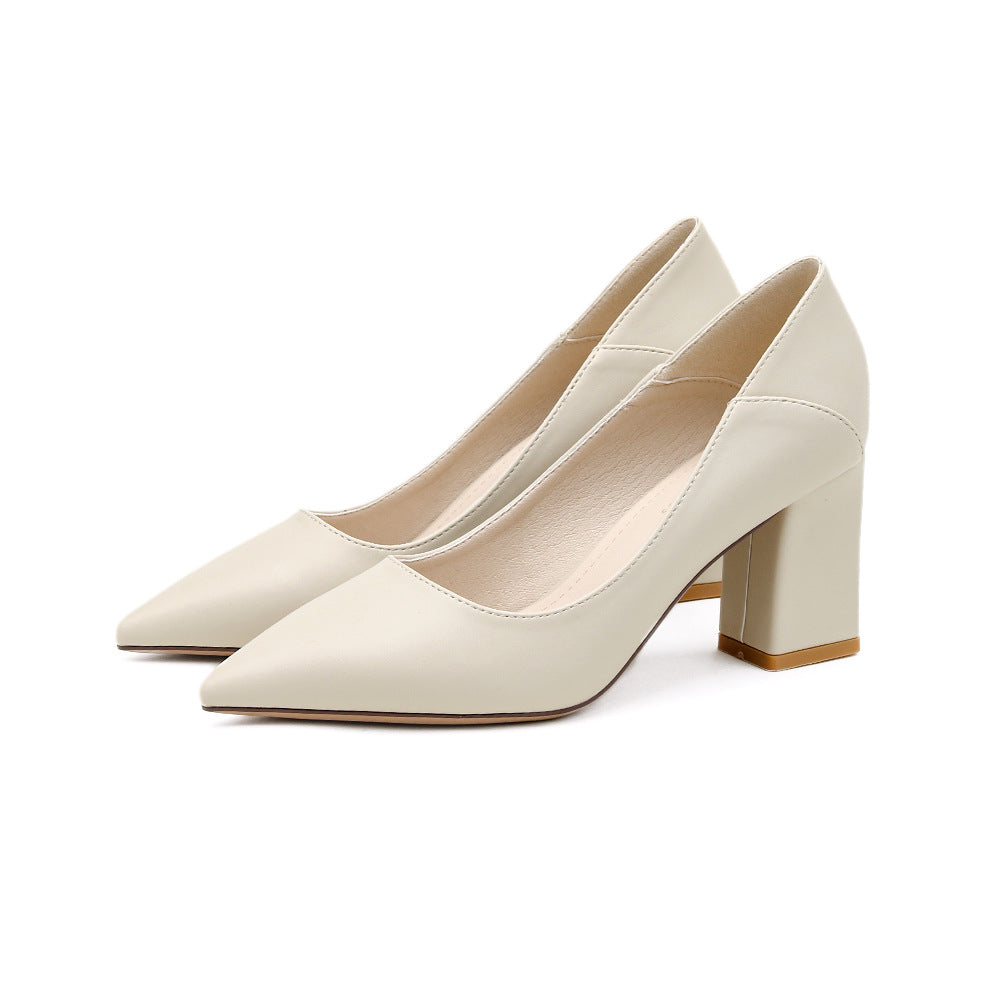 2025 SX678 manufacturers wholesale women's high heels single shoes 2025 new shallow pointed women's fashion thick heel high heels
