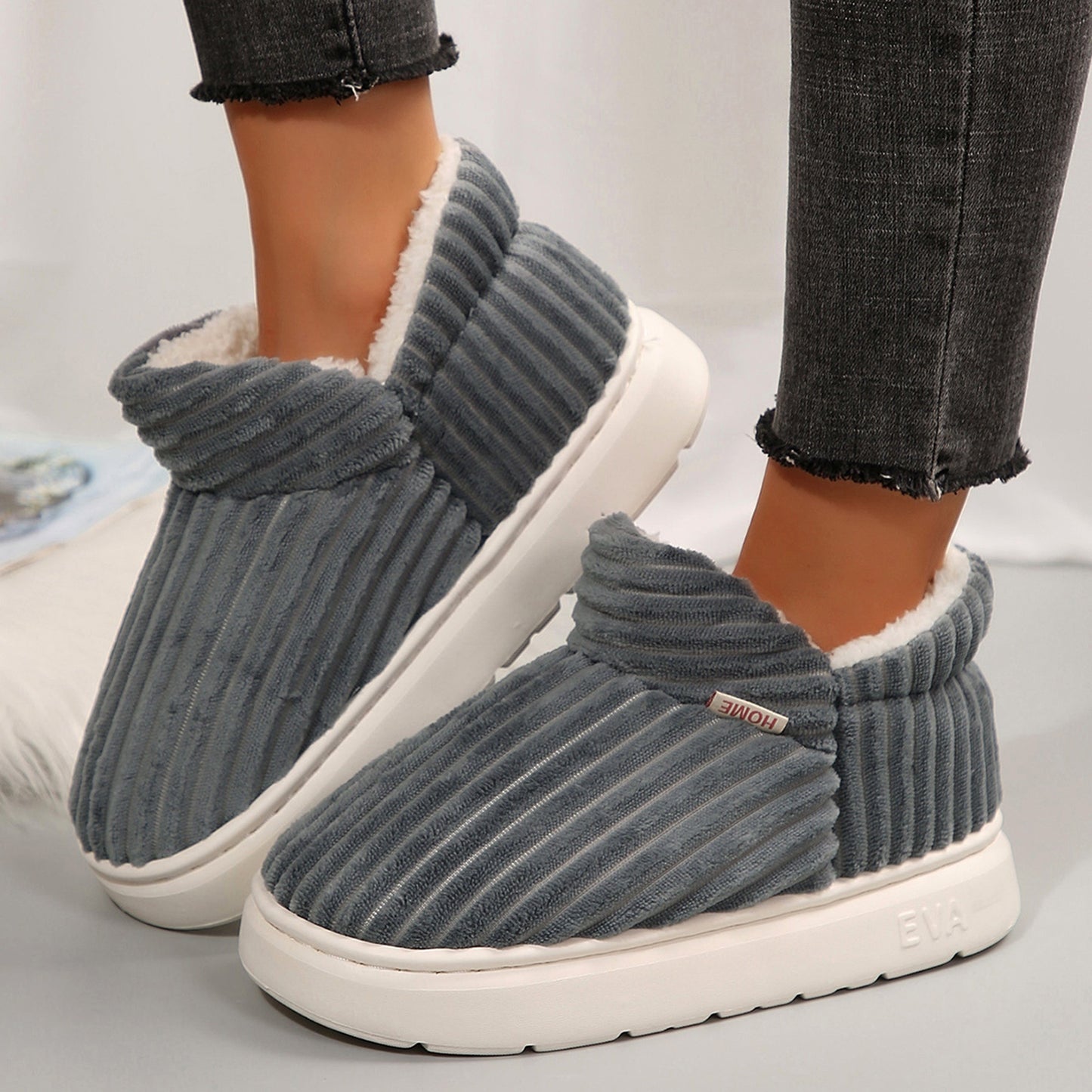 Cozy Fuzzy House Slippers for Women - Soft, Warm, and Elegant Cotton Slippers with Anti-Slip Soles for Indoor Wear - Perfect for Cold Winter Days, Relaxation, and Lounging Around the House