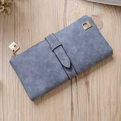 Retro Chic Frosted Long Clutch Wallet - Spacious Card Slots & Phone Pouch - Secure Money Purse for Fashion-Forward Women