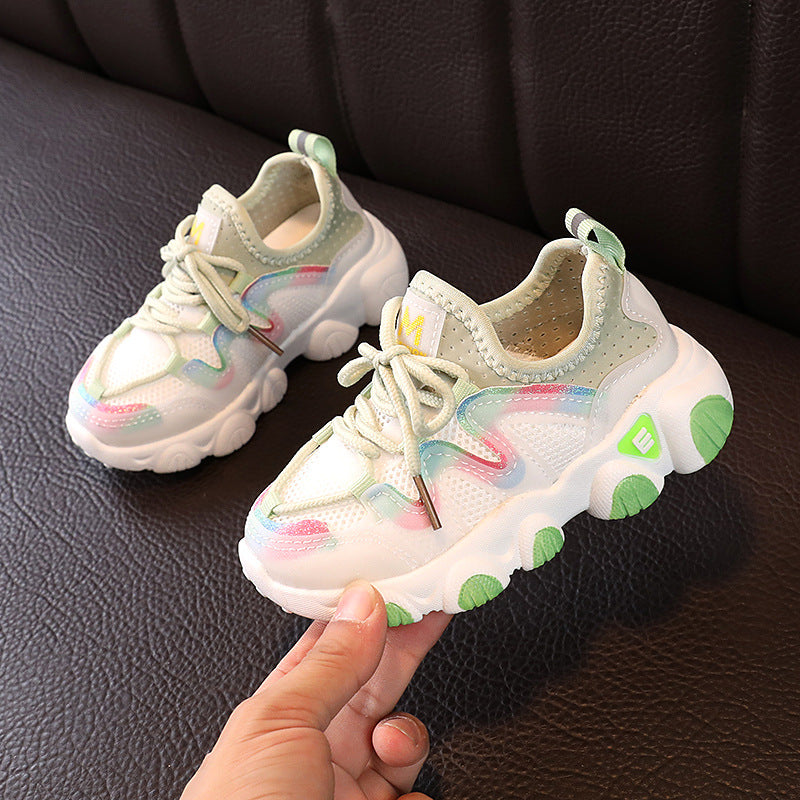 flowersverse Spring and Summer Children's Sneaker Casual Soft Bottom Light Running Boys Girls Toddler Shoes Mesh One Piece Dropshipping