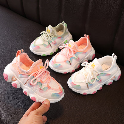 flowersverse Spring and Summer Children's Sneaker Casual Soft Bottom Light Running Boys Girls Toddler Shoes Mesh One Piece Dropshipping