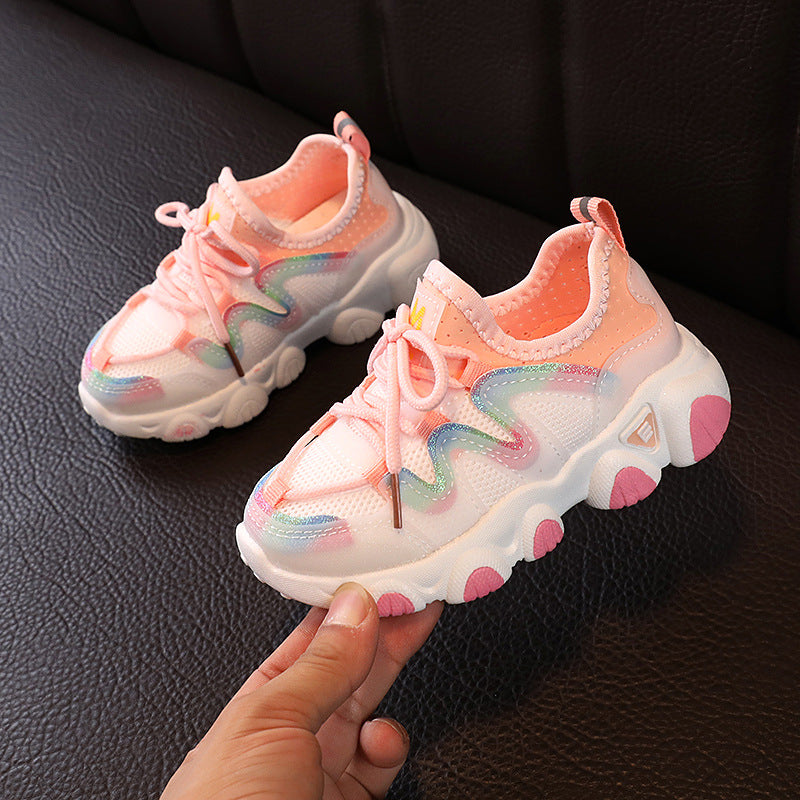 flowersverse Spring and Summer Children's Sneaker Casual Soft Bottom Light Running Boys Girls Toddler Shoes Mesh One Piece Dropshipping