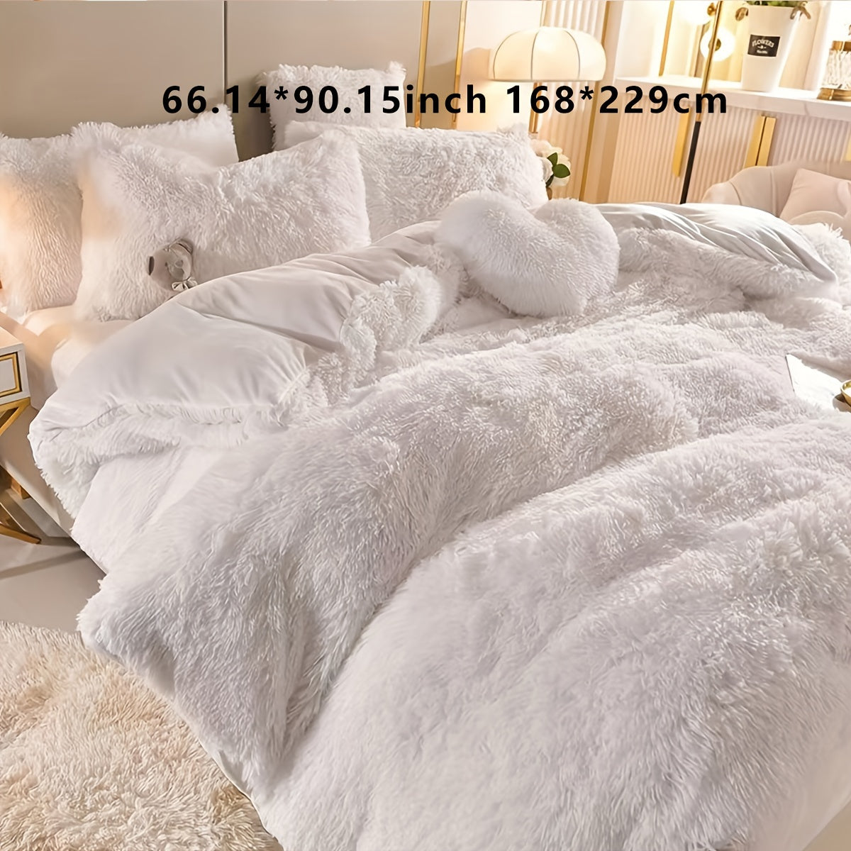 3-Piece Plush Velvet Duvet Cover Set - Soft, Comfortable, Warm, and Cozy Bedding for Autumn and Winter - Ideal for Bedroom and Guest Room, Without Core
