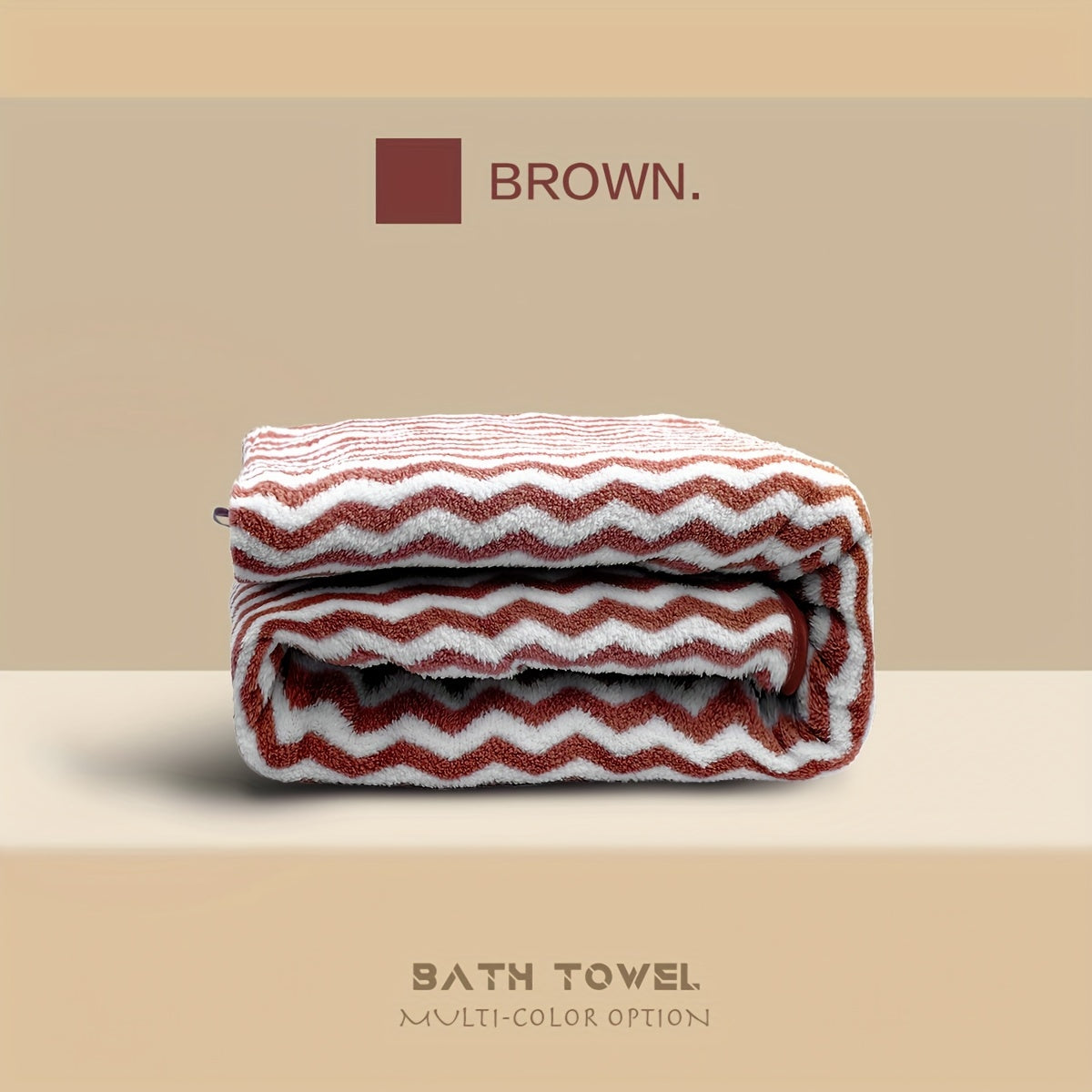 1pc Striped Luxury Bath Towel - Highly Absorbent, Rapidly Drying, Luxuriously Soft & Ultra-Gentle - Perfect for Home Use, Premium Bathroom Essential