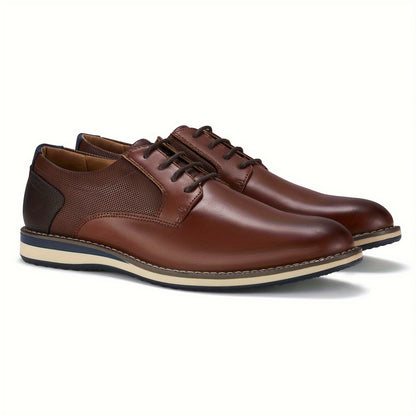 Stylish Oxford Masterpiece - Premium Leather, Lace-Up Closure, Breathable Insoles, Comfortable Walking Shoes for Business, Office, Formal Events and Daily Wear - Modern Derby Dress Sneakers with Slip-Resistant Soles