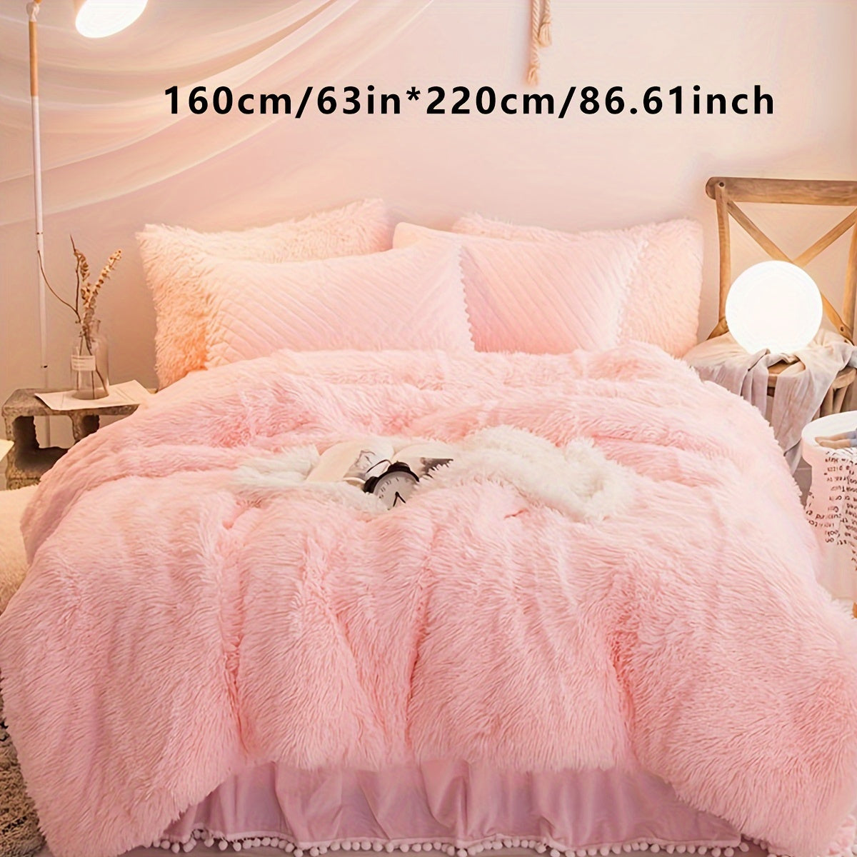 3-Piece Plush Velvet Duvet Cover Set - Soft, Comfortable, Warm, and Cozy Bedding for Autumn and Winter - Ideal for Bedroom and Guest Room, Without Core