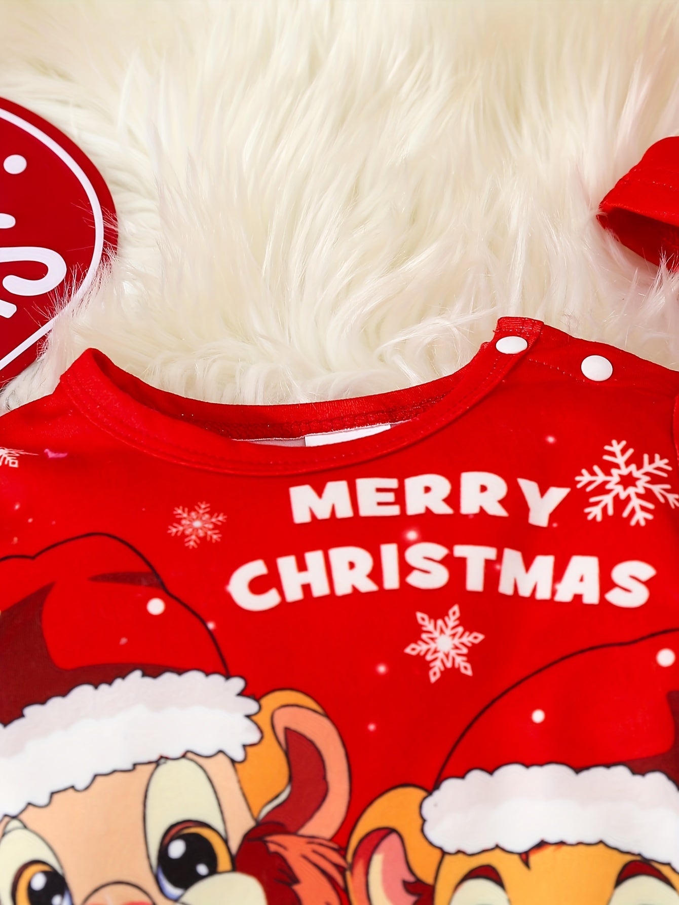 3pcs, MERRY CHRISTMAS Printed Baby Boy's Soft Long Sleeves Jumpsuit + Pants + Hat Set For Everyday & Outdoors, Autumn And Winter Essential, Ideal Gift