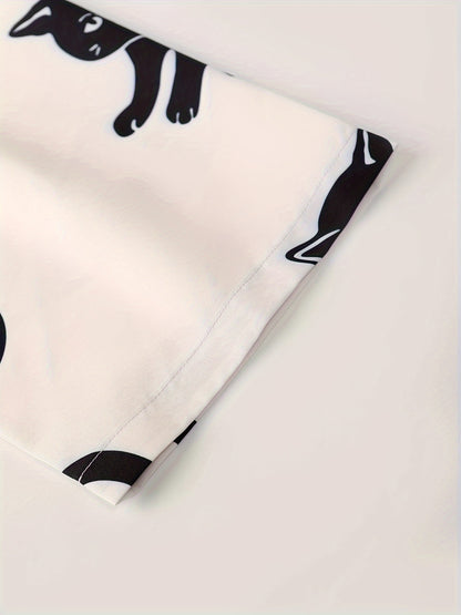 Cozy Feline Friend Robe for Men - Soft Comfy One-Piece Loungewear with Lace Up Closure - Relaxing Home Pajamas for a Peaceful Night's Sleep