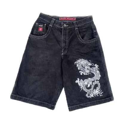 Men's Pants JNCO Shorts Y2K Hip Hop Pocket Baggy Denim Gym Men Women  Summer Haruku Gothic Basketball Streetwear