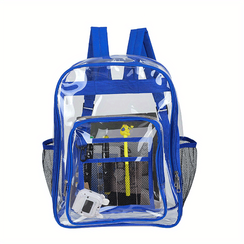 Large Capacity Clear PVC Backpack - Durable, Lightweight, and Fashionable Commuter Bag with Zipper Closure - Perfect for School and Daily Use