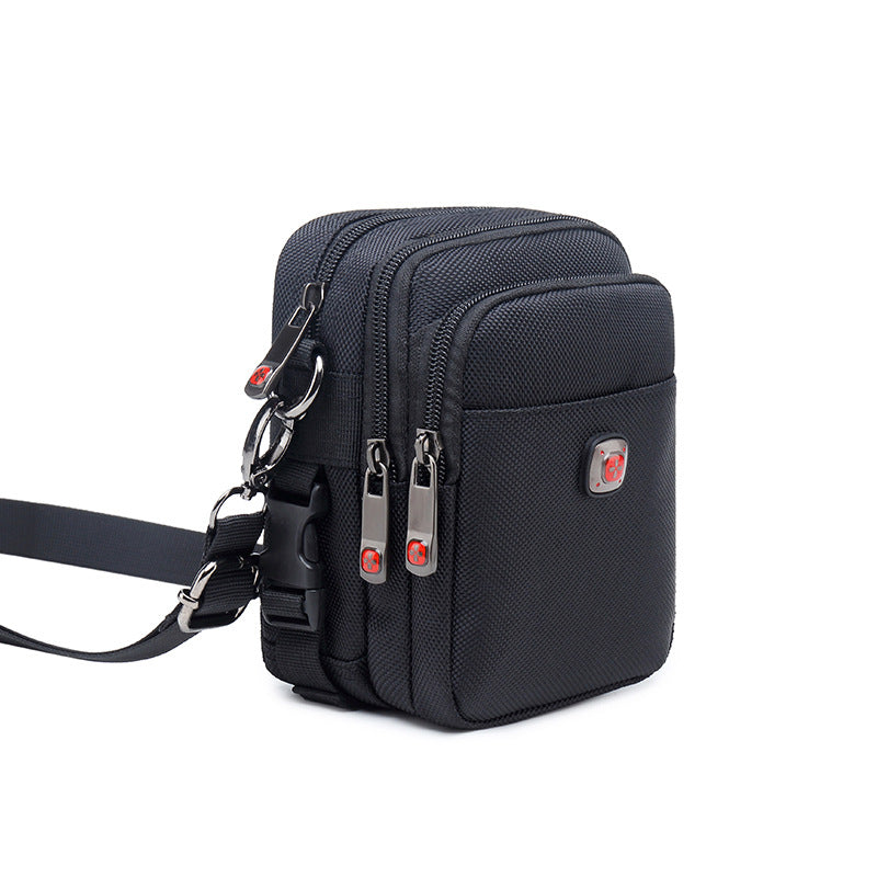 FLOWERSVERSE Swiss Army Knife Shoulder Bag Men's Oxford Cloth Wear Mobile Phone Belt Pouch Canvas Sports Leisure Men's Messenger Bag
