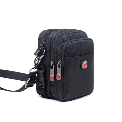 FLOWERSVERSE Swiss Army Knife Shoulder Bag Men's Oxford Cloth Wear Mobile Phone Belt Pouch Canvas Sports Leisure Men's Messenger Bag