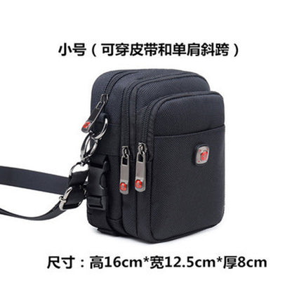 FLOWERSVERSE Swiss Army Knife Shoulder Bag Men's Oxford Cloth Wear Mobile Phone Belt Pouch Canvas Sports Leisure Men's Messenger Bag