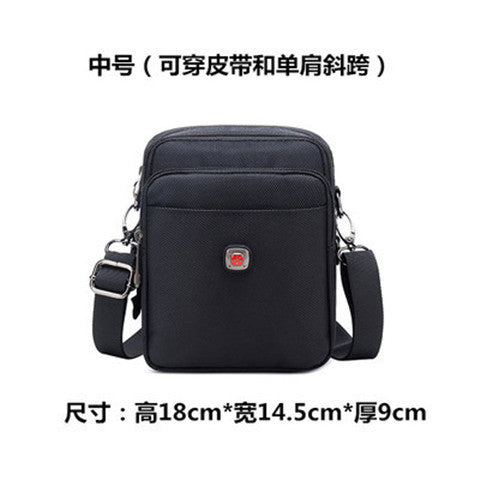 FLOWERSVERSE Swiss Army Knife Shoulder Bag Men's Oxford Cloth Wear Mobile Phone Belt Pouch Canvas Sports Leisure Men's Messenger Bag