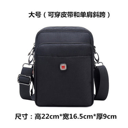 FLOWERSVERSE Swiss Army Knife Shoulder Bag Men's Oxford Cloth Wear Mobile Phone Belt Pouch Canvas Sports Leisure Men's Messenger Bag
