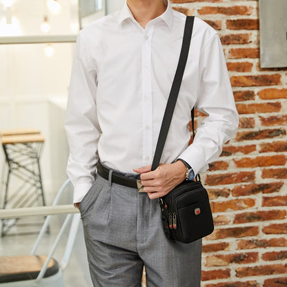 FLOWERSVERSE Swiss Army Knife Shoulder Bag Men's Oxford Cloth Wear Mobile Phone Belt Pouch Canvas Sports Leisure Men's Messenger Bag